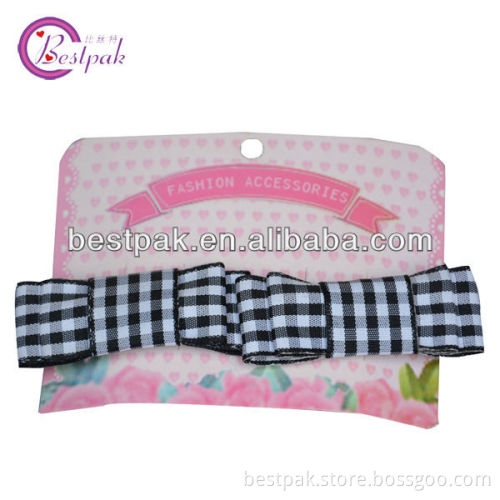 mini black& white plaid ribbon hair accessories